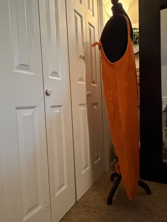 Lucy & Yak Orange Corduroy Dungarees Overalls - Picture 3 of 8